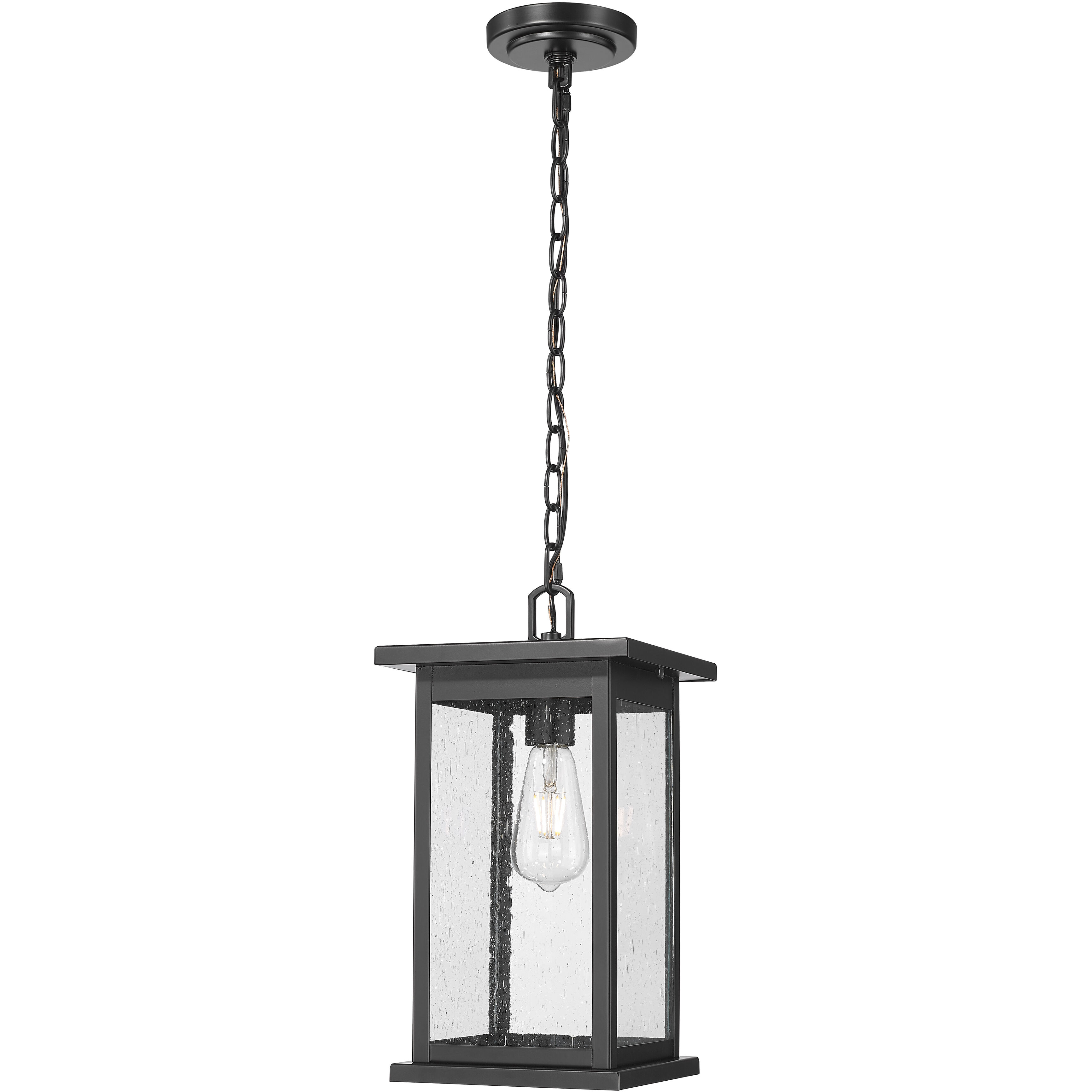 Bowton 1 Light 8.5 inch Powder Coated Black Outdoor Hanging Lantern